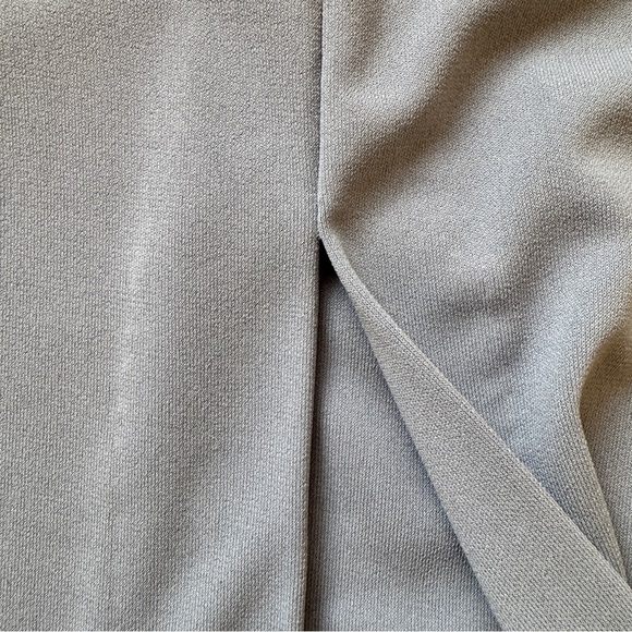 Zara Draped Maxi Dress Dusty Blue Gray Sleeveless Back Slit Slim Fit Gown Sz S - Picture 14 of 15